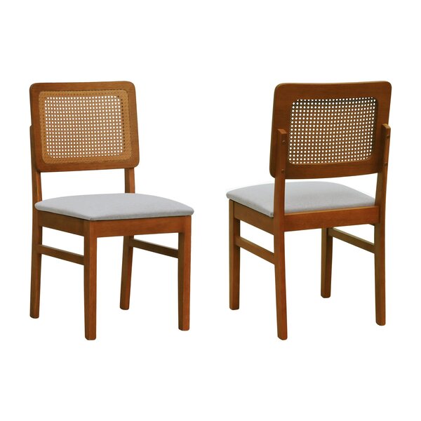 Kit 2 Cadeiras Madeira Maciça Lyon Encosto Telinha Amêndoa As