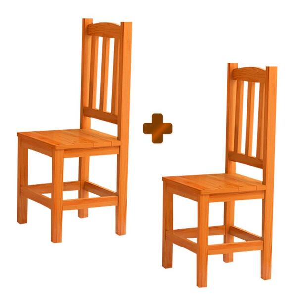 Kit 2 Cadeiras Madeira Maciça Marrom Diana Shop Jm