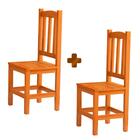 Kit 2 Cadeiras Madeira Maciça Marrom Rita Shop Jm