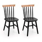 Kit 2 Cadeiras Madeira Maciça Milena Preto/natural