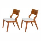 Kit 2 Cadeiras Madeira Maciça Multilaminada E Estofada Pérola