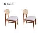 Kit 2 Cadeiras Madeira Maciça Pariz Com Ratam Castanho