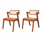 Kit 2 Cadeiras Madeira Maciça, Rattan De Fibra 100% Natural E