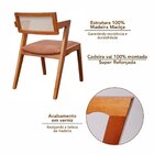 Kit 2 Cadeiras Madeira Maciça, Rattan De Fibra 100% Natural E