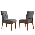 Kit 2 Cadeiras Madeira Maciça Stella Linho Cinza