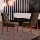 Kit 2 Cadeiras Madeira Maciça Stella Linho Marrom