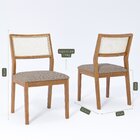 Kit 2 Cadeiras Madeira Maciça Telinha E Estofado Em Linho Bel