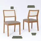 Kit 2 Cadeiras Madeira Maciça Telinha E Estofado Em Linho Bel