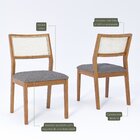 Kit 2 Cadeiras Madeira Maciça Telinha E Estofado Em Linho Bel