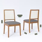 Kit 2 Cadeiras Madeira Maciça Telinha E Estofado Em Linho Mar