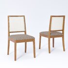 Kit 2 Cadeiras Madeira Maciça Telinha E Estofado Em Linho Mar