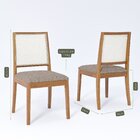 Kit 2 Cadeiras Madeira Maciça Telinha E Estofado Em Linho Mar