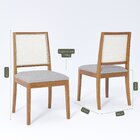 Kit 2 Cadeiras Madeira Maciça Telinha E Estofado Em Linho Mar