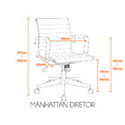 Kit 2 Cadeiras Manhattan Diretor Com Estrutura Em Aço Cromado