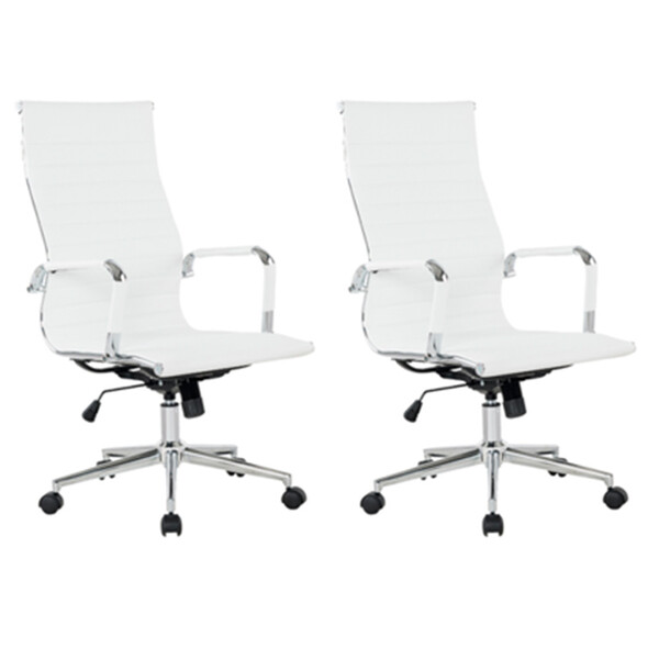 Kit 2 Cadeiras Manhattan Presidente Com Estrutura Em Aço Crom