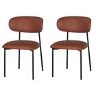 Kit 2 Cadeiras Manuela Rivatti Estofada Pu Caramelo Encosto M