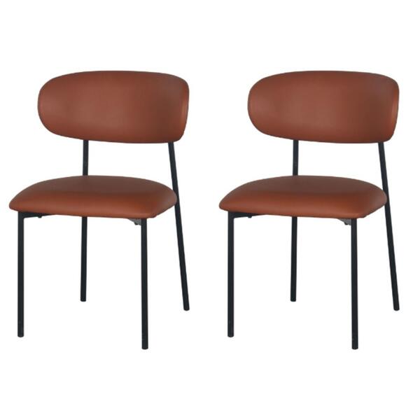 Kit 2 Cadeiras Manuela Rivatti Estofada Pu Caramelo Encosto M