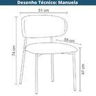 Kit 2 Cadeiras Manuela Rivatti Estofada Pu Caramelo Encosto M