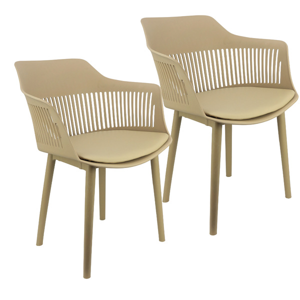 Kit 2 Cadeiras Marcela Montreal Mena Polipropileno Com Estofa