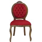 Kit 2 Cadeiras Medalhão Entalhada Imbuia Envelhecido E Vermel