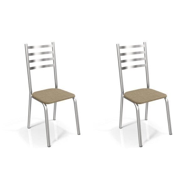 Kit 2 Cadeiras Metal Alemanha Kappesberg Cromado/capuccino
