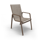 Kit 2 Cadeiras Miami Gourmet Alumínio Marrom Tela Mocca