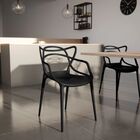 Kit 2 Cadeiras Modernas Leitura Com Encosto Preto