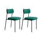 Kit 2 Cadeiras Mona Espresso Móveis Verde/preto