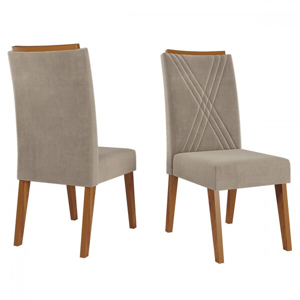 Kit 2 Cadeiras Montreal Veludo Perola - Viero Móveis