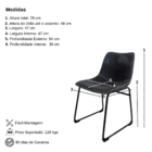 Kit 2 Cadeiras Munich Preta Vintage Para Sala Escritório Vara