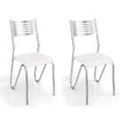 Kit 2 Cadeiras Nápolis Cromada Branco Kappesberg