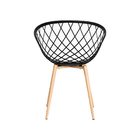 Kit 2 Cadeiras Nova Web Preta Base Metal Sala Cozinha Jantar