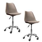 Kit 2 Cadeiras Office Base Cromada Com Rodizio Giratória Saar