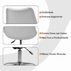 Kit 2 Cadeiras Office Com Rodizio Giratória Saarinen - Branco