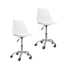 Kit 2 Cadeiras Office Com Rodizio Giratória Saarinen - Branco