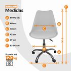 Kit 2 Cadeiras Office Com Rodizio Giratória Saarinen - Branco