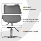 Kit 2 Cadeiras Office Com Rodizio Giratória Saarinen - Cinza