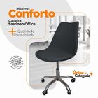 Kit 2 Cadeiras Office Com Rodizio Giratória Saarinen - Preto