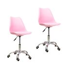 Kit 2 Cadeiras Office Com Rodizio Giratória Saarinen - Rosa