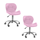 Kit 2 Cadeiras Office Eiffel Slim Ajustável Base Giratória -