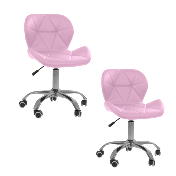 Kit 2 Cadeiras Office Eiffel Slim Ajustável Base Giratória -