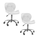 Kit 2 Cadeiras Office Eiffel Slim Ajustável Base Giratória -