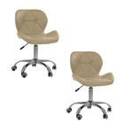 Kit 2 Cadeiras Office Eiffel Slim Ajustável Base Giratória -