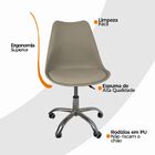 Kit 2 Cadeiras Office Oficial Cromada Giratór Saarinen Bege