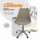 Kit 2 Cadeiras Office Oficial Cromada Giratór Saarinen Bege