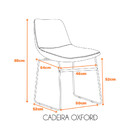 Kit 2 Cadeiras Oxford Com Assento Em Couro Ecológico E Base E