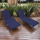 Kit 2 Cadeiras P/ Piscina E Área Externa Julia Reclinável Azul