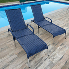 Kit 2 Cadeiras P/ Piscina Reclinável Madrid, Área Externa Azul