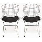 Kit 2 Cadeiras Para Cozinha Bertoia Maciça Cromadas Assento P