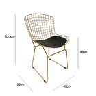 Kit 2 Cadeiras Para Cozinha Bertoia Maciça Tradicional Cor Do